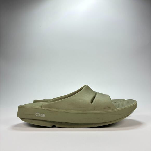 OOFOS OOahh Slide Green Slip-On Recovery Sandals Comfort Shoes Women’s Size 6 - Picture 1 of 7